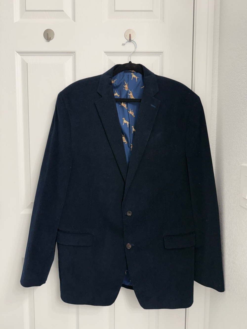 Lauren Ralph Lauren Navy Blue Cord Blazer with Novelty Lining